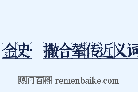 金史·撒合辇传近义词是什么意思的图片